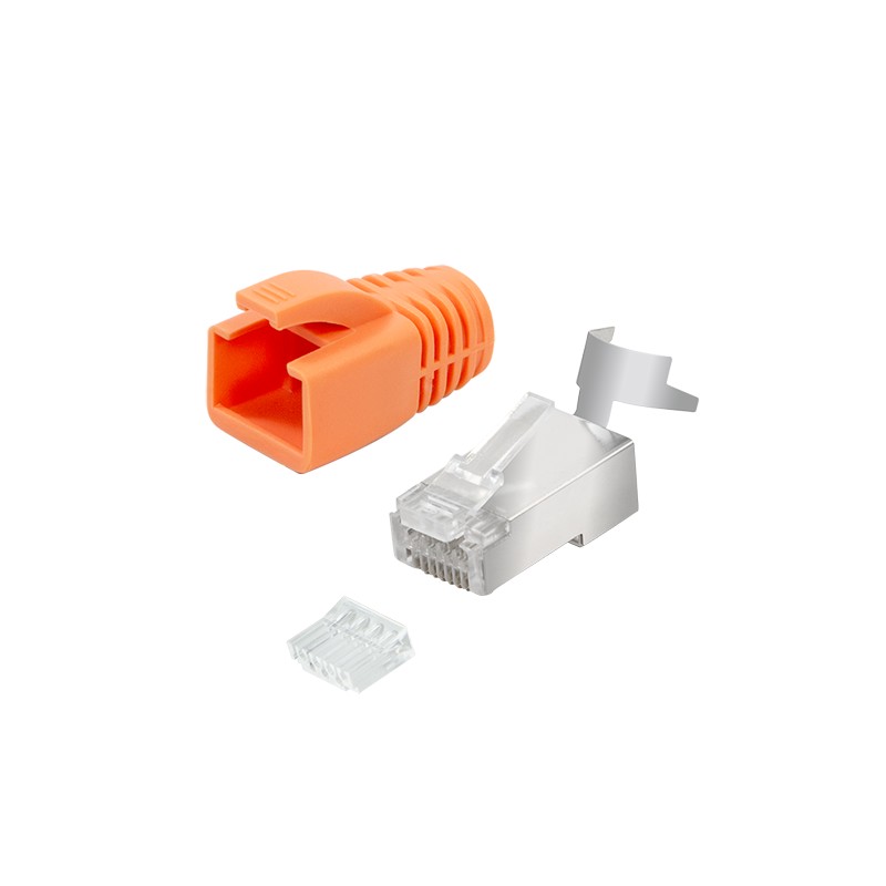 MP0078  Conector modular RJ45 Cat.6A para cable de datos sólido Cat.6A y Cat.7 (PRECIO 10 UNIDADES) LOGILINK