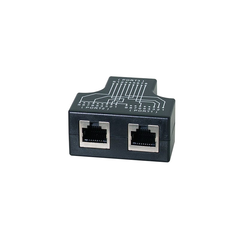 MP0137  Adaptador Separador de Pares 1x RJ45 hembra a 2x RJ45 hembra, 10/100BT