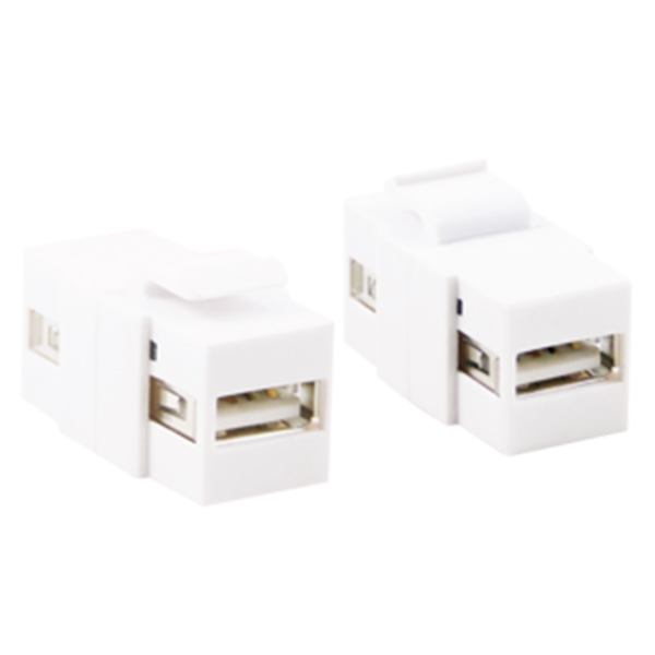 NK0013  Adaptador Keystone USB2.0-A Hembra > USB2.0-A Hembra Blanco