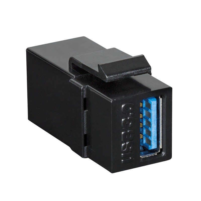 NK0015B  Adaptador Keystone USB3.0-A Hembra > USB3.0-A Hembra Negro