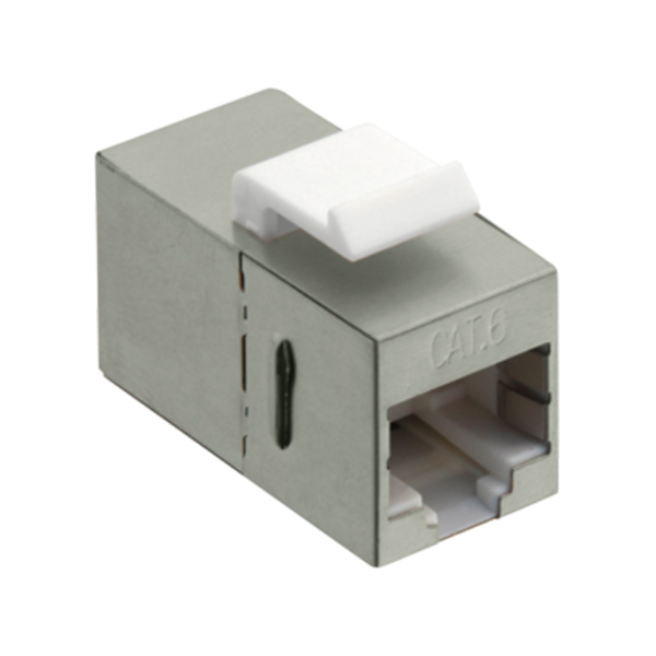 NK4011  Adaptador KeyStone RJ45 Hembra - RJ45 Hembra Cat 6 Apantallado 14,6mm apto para el montaje en paneles