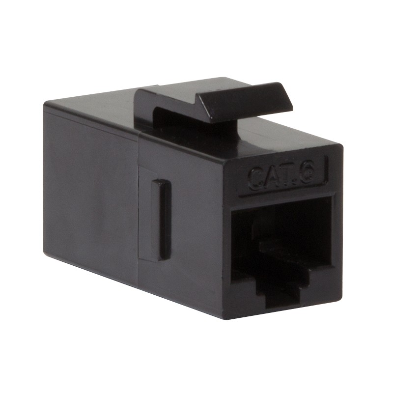 NK4012  Adaptador KeyStone RJ45 Hembra - RJ45 Hembra Cat 6 No apantallado 14,5mm Negro apto para el montaje en paneles