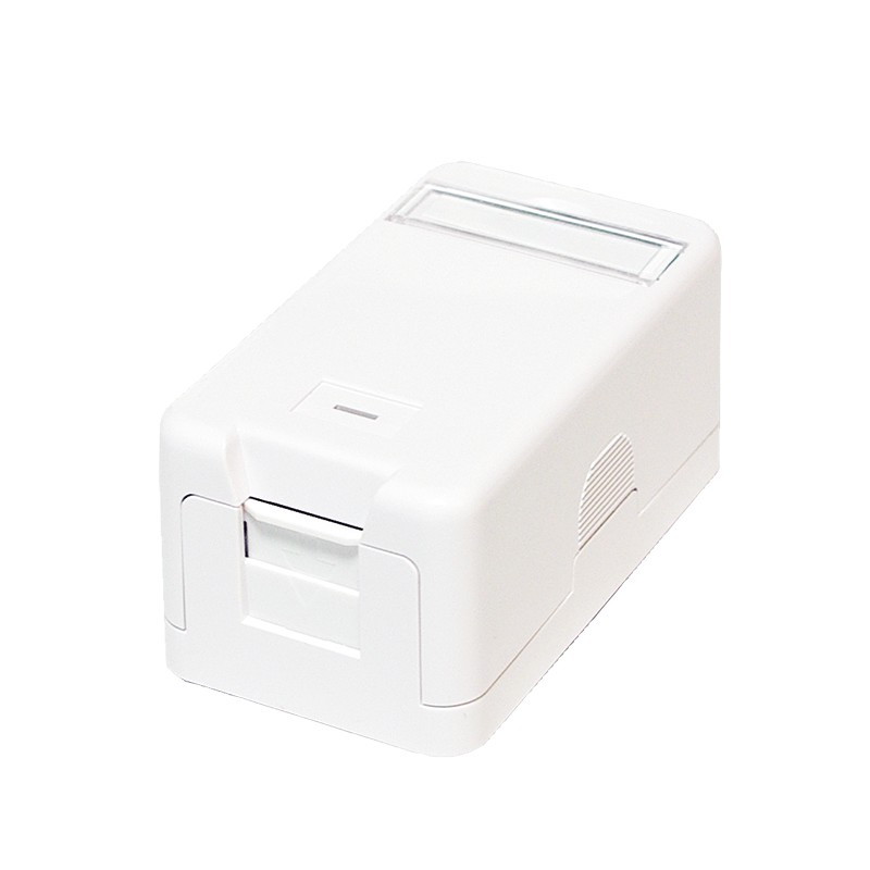 NK4022  Caja de superficie para  1 módulo keystone, con tapa antipolvo, blanca