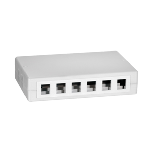 NK4033  Caja de superficie para  6 o 12 módulos keystone, blanca RAL 9010