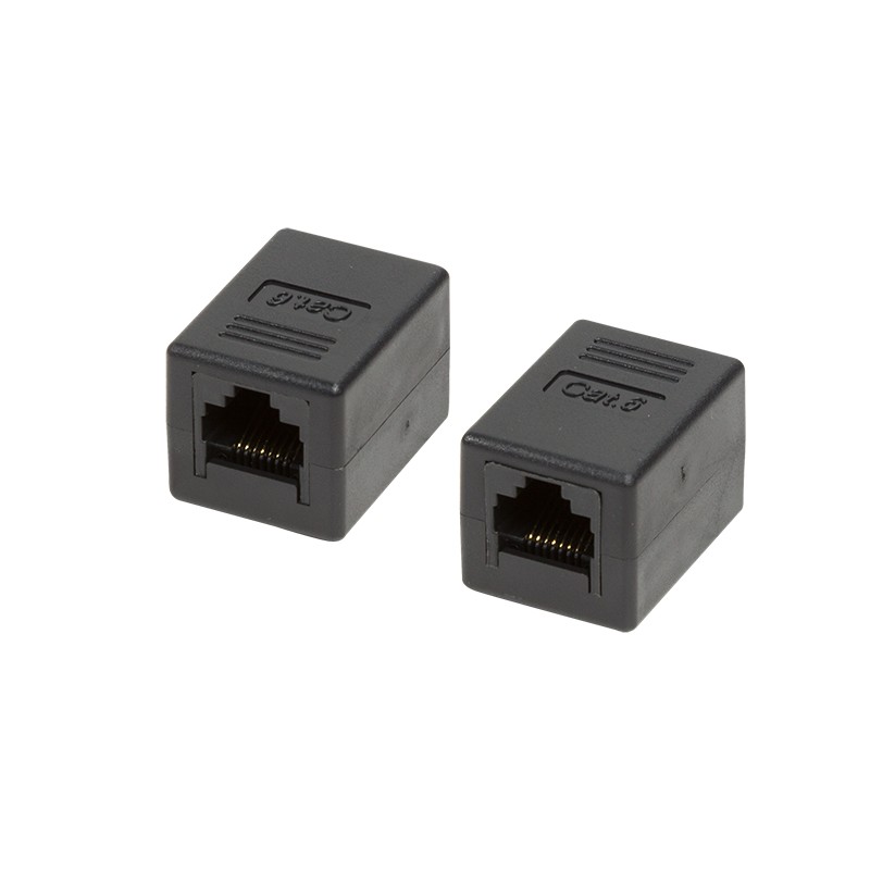 Adaptador empalme RJ45, CAT 6a, STP, Hembra-Hembra, delgado, plateado (8  hilos)