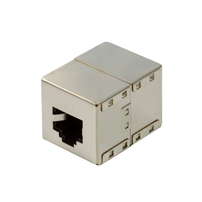 NP0054  Adaptador Cat 6 2xRJ45 Hembra-Hembra STP Metalico Logilink