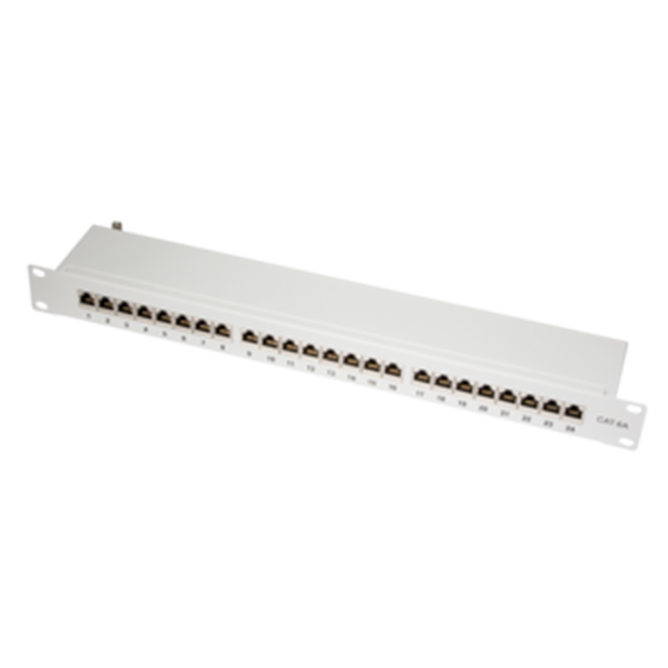 NP0060  Panel 19" 24 Puertos FTP Cat 6A Gris 1U Logilink