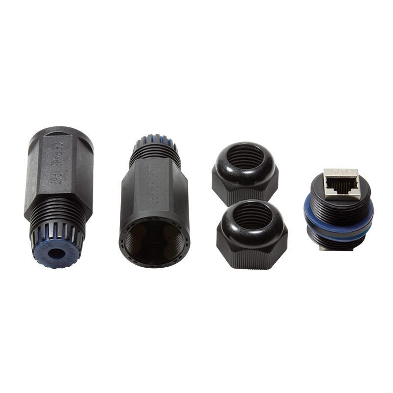 NP0080  Adaptador Cat.6 2xRJ45 Hembra-Hembra STP Industrial IP67 Logilink