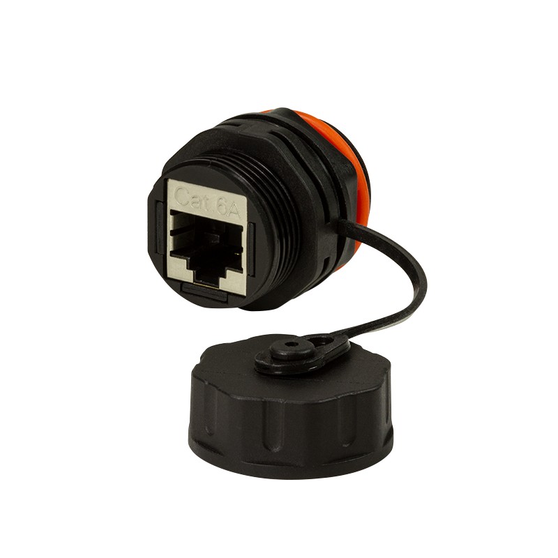 NP0083  Conector de panel Cat.6A para exteriores, 2 x RJ45, IP68