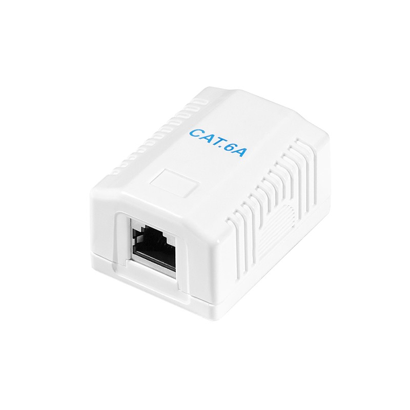 NP0096  Roseta montaje en superficie Cat.6A, 1 x RJ45 FTP, color blanco  RAL9003 Blanco Logilink