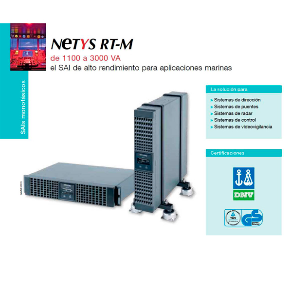 NRT2-U1100C  SAI   1100VA 900W Online SOCOMEC NeTYS RT-Maritima