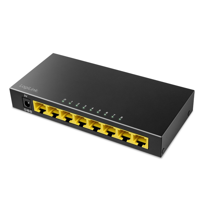 NS0117  Switch  8 puertos Gigabit Negro Metal Logilink