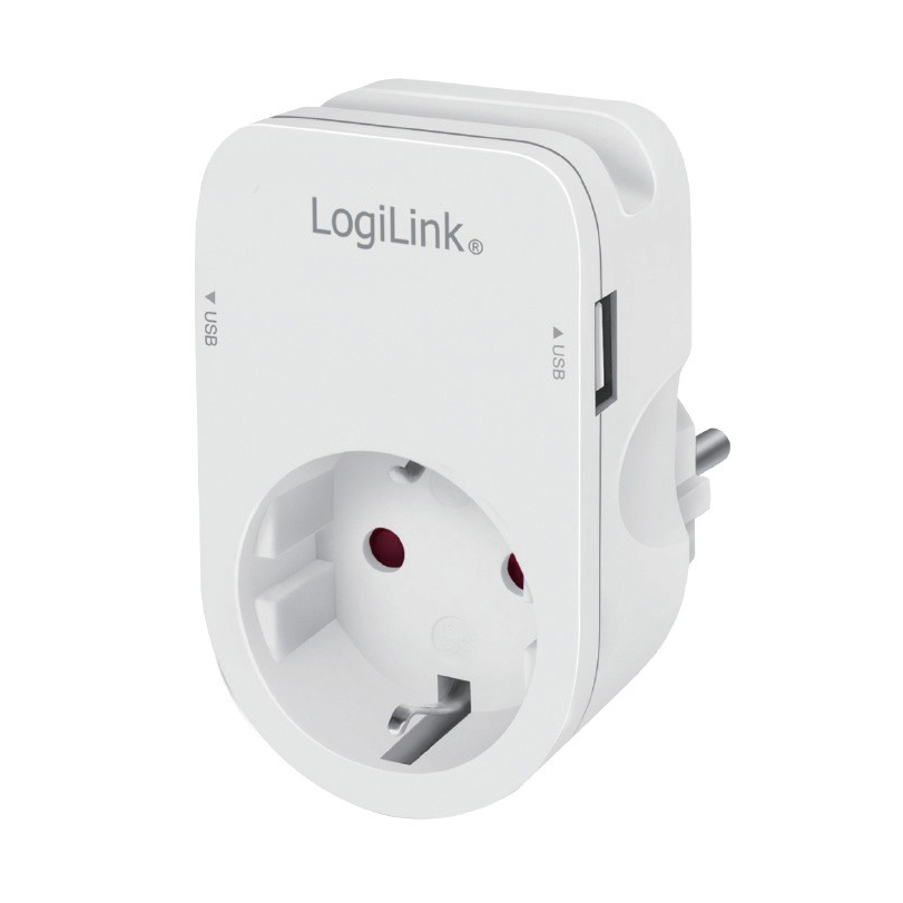 PA0247  Cargador USB-A  2 puert. 17W 2,4A  Blanco Schuco logilink