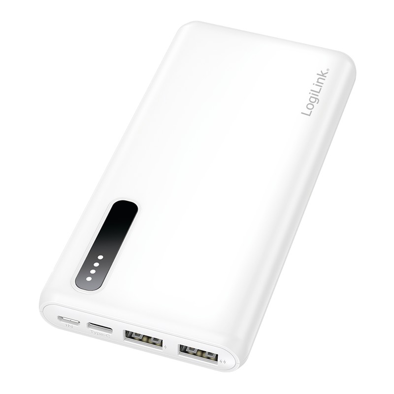 PA0311W  Bateria Externa Power Bank   8000, 2x USB-A,  Blanco Logilink