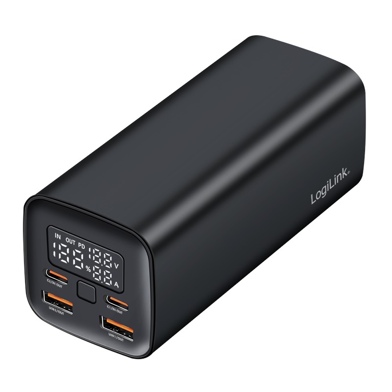 PA0350  Bateria Externa Power Bank 20000, 2x USB A + 2x USB C QC 3.0 & PD 3.0 65 W, black Logilink