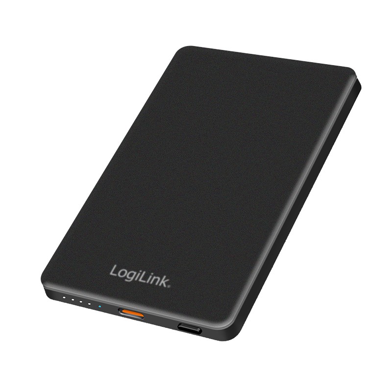 PA0352  Bateria Externa Power Bank   5000, 2x USB-C, MAGNETICO, USB-C, PD 15w NEGRO LOGILINK