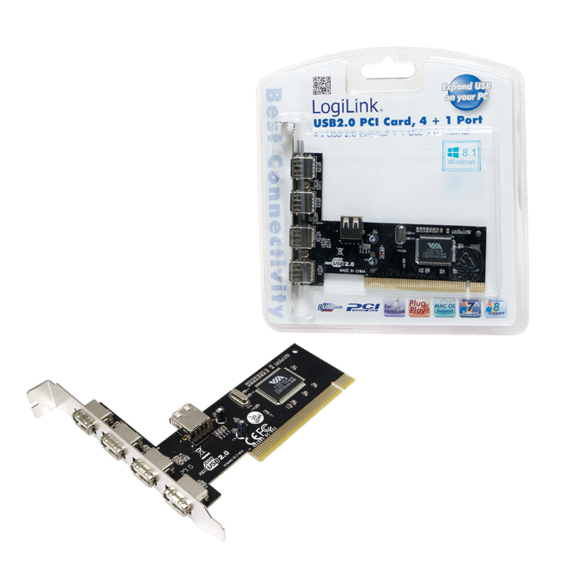 PC0028  Tarjeta PCI 4 Puertos  USB 2.0 4+1 Chip VIA Logilink