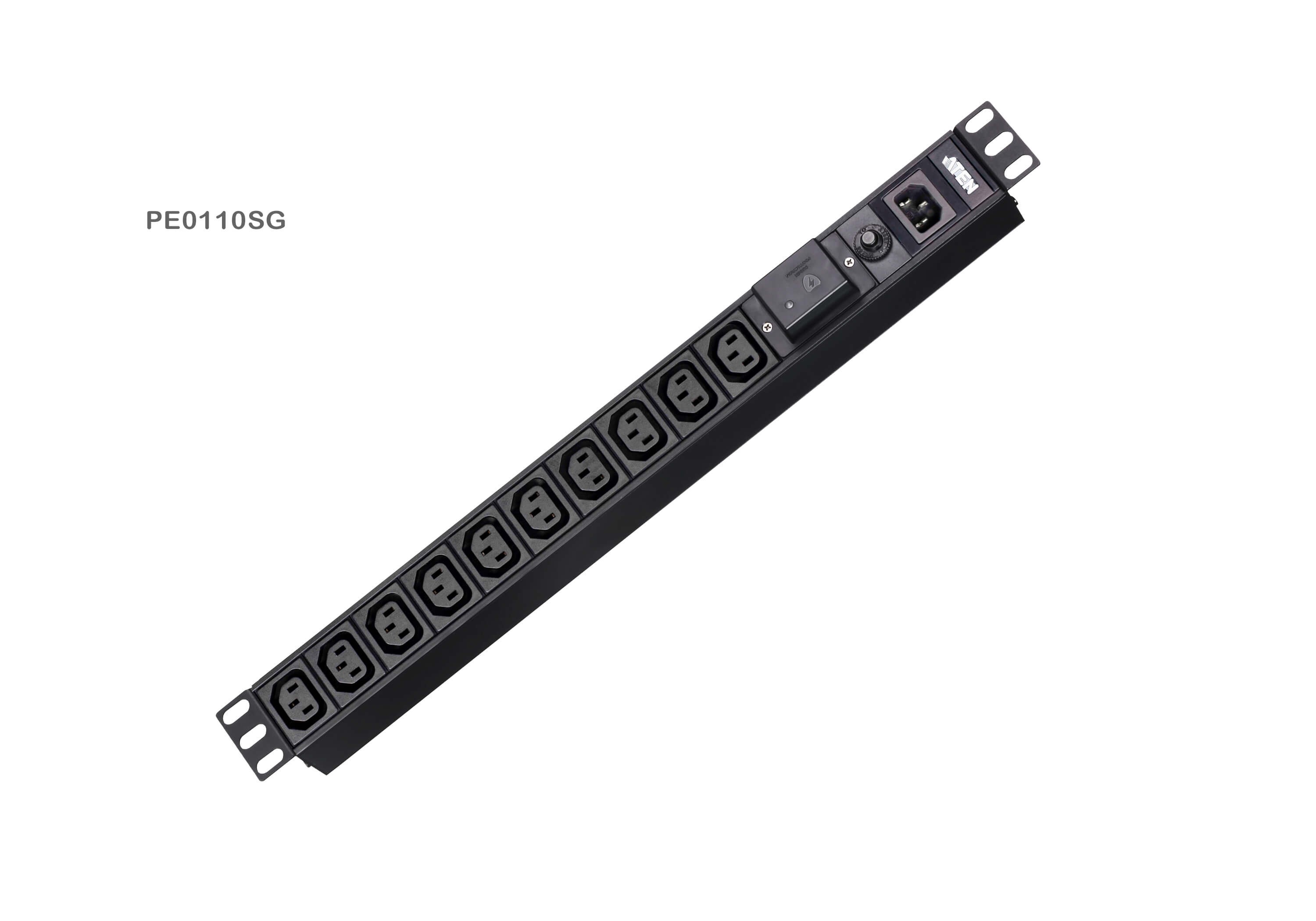 PE0110SG-AT-G  PDU básica con protección contra sobretensión  (10A) (10x C13)