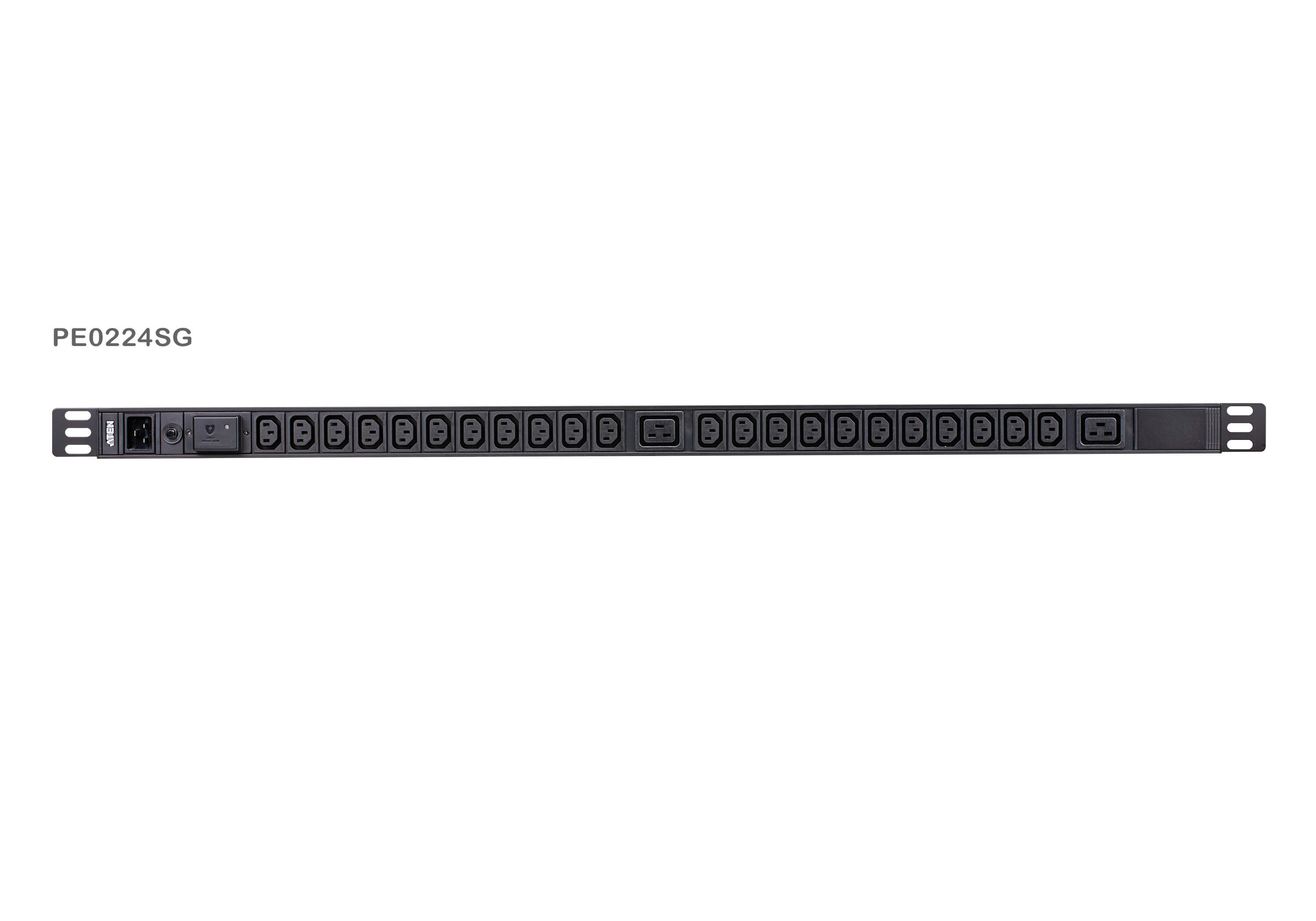 PE0224SG-AT-G  Regleta Aluminio Rack 19" 22xC-13+2C19,  Entrada C20 16A 3 m 0U ATEN