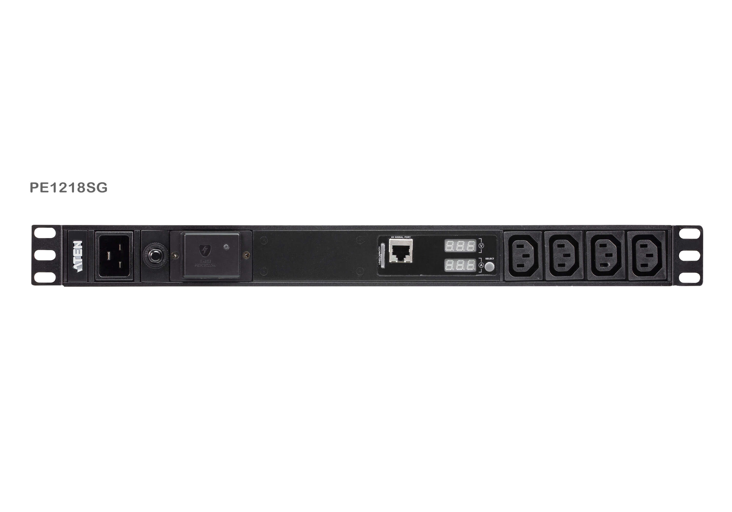 PE1218SG-AT-G  PDU básica de 1U con protección contra sobretensiones (16A) (18x C13)