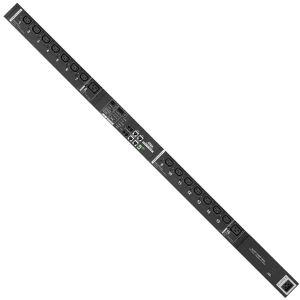 PE8216G  16-Outlet 0U eco PDU, Metered and Switched by Outlet (16A) (