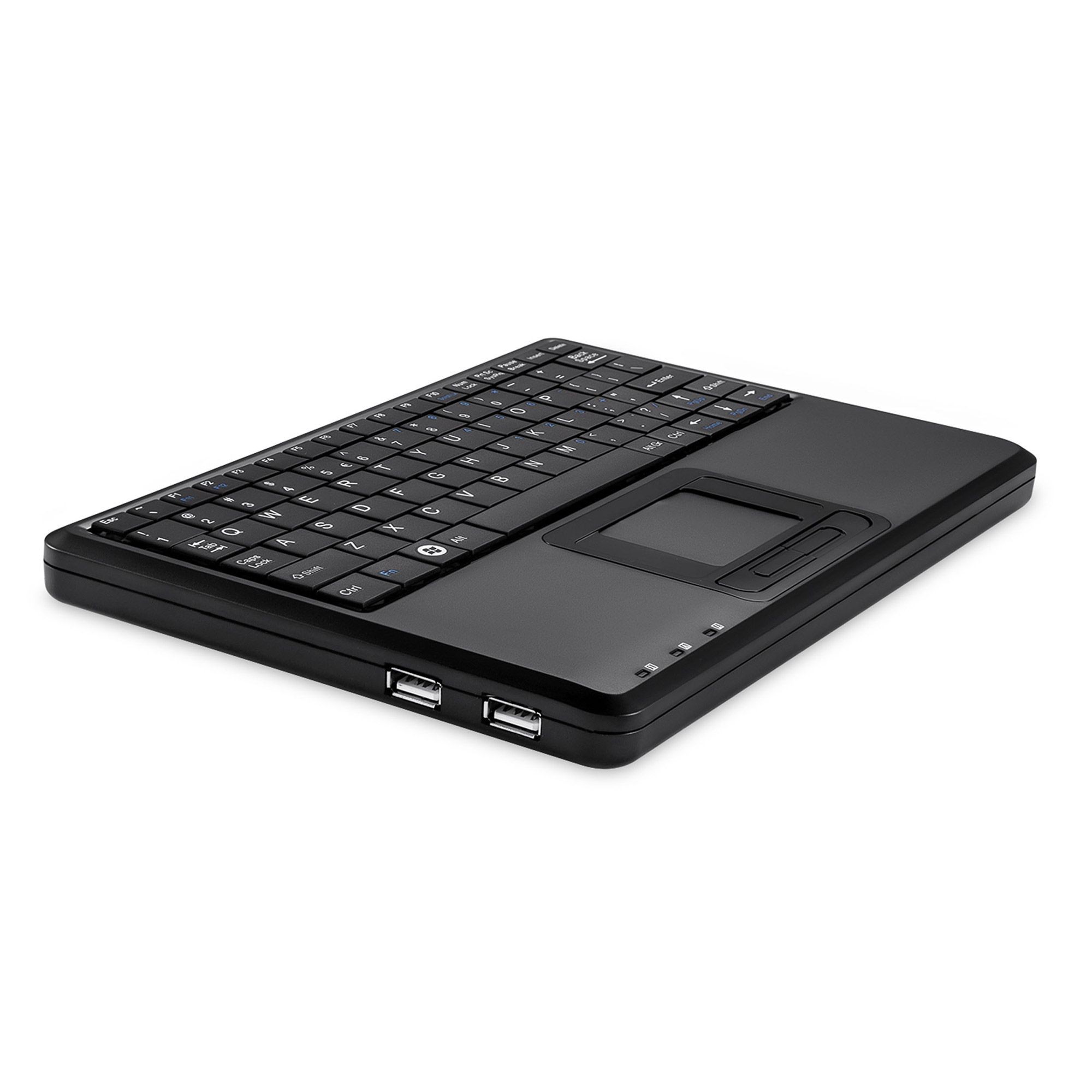 PERIBOARD-510H  mini Teclado USB con Cable y touchad Multi Gestos Integrado y 2 entradas USB ?  Distribuci&oacute;n QWERTY espa&ntilde;ol - Negro