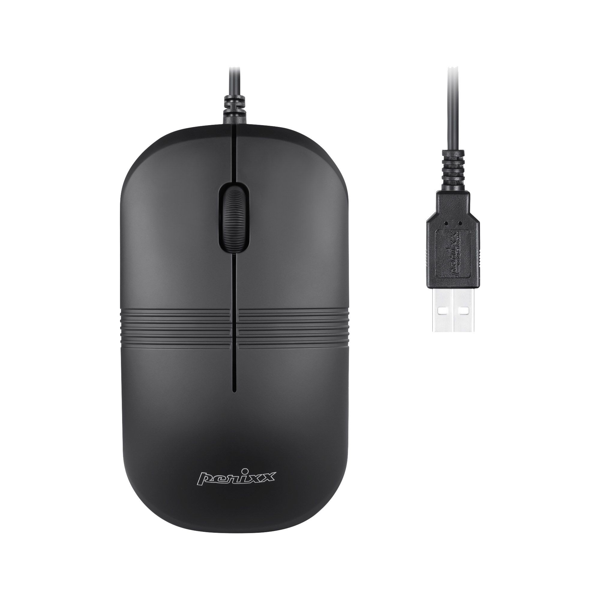 PERIMICE-503 B  ratón resistente al agua, con cable USB, negro IP67 Perixx