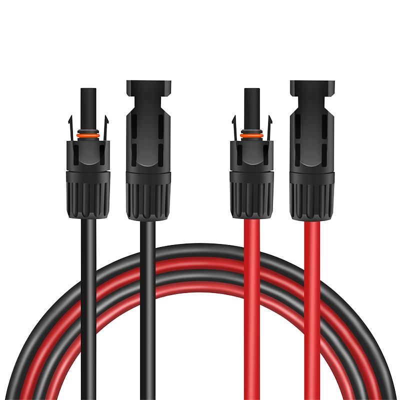 PHC0101  Juego de cables de extensión para paneles solares, MC4/Macho a MC4/Hembra, 6 mm², CU,  2 m, Rojo y Negro Logilink