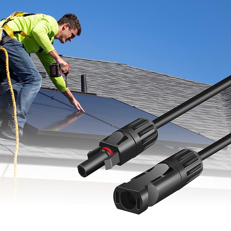 PHC0103  Juego de cables de extensión para paneles solares, MC4/Macho a MC4/Hembra, 6 mm², CU,  5 m, Rojo y Negro Logilink