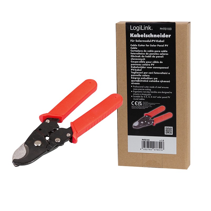 PTH0103  Cortacables para cables fotovoltaicos de paneles solares de 2,5/4,0/6,0 mm² Logilink
