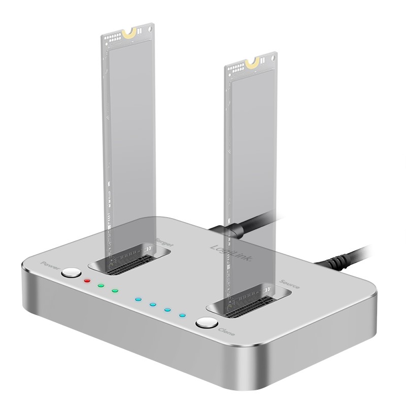 QP0033  Estación de clonado NVMe, USB3.2 Gen2 tipo C SSD NVMe M.2 Logilink