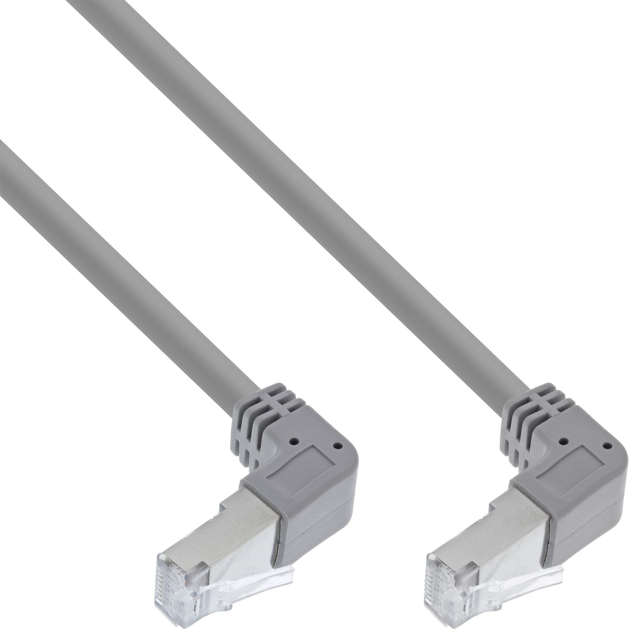 S-76602U-1.1  Latiguillo CAT 6, S/FTP,  1.10 m, Gris, CU-PVC 2 x Conector 90º Abajo