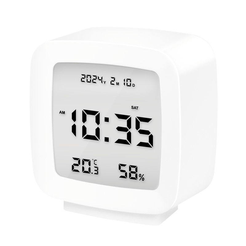 SC0120  Despertador digital, temperatura, humedad, funci&oacute;n de repetici&oacute;n, color blanco.