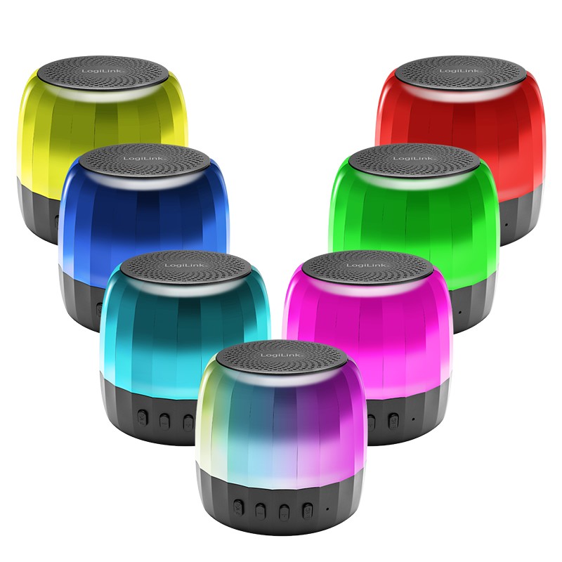 SP0064  Altavoz Bluetooth 5.2, TWS, ranura microSD, sistema manos libres, luz de fiesta  Logilink