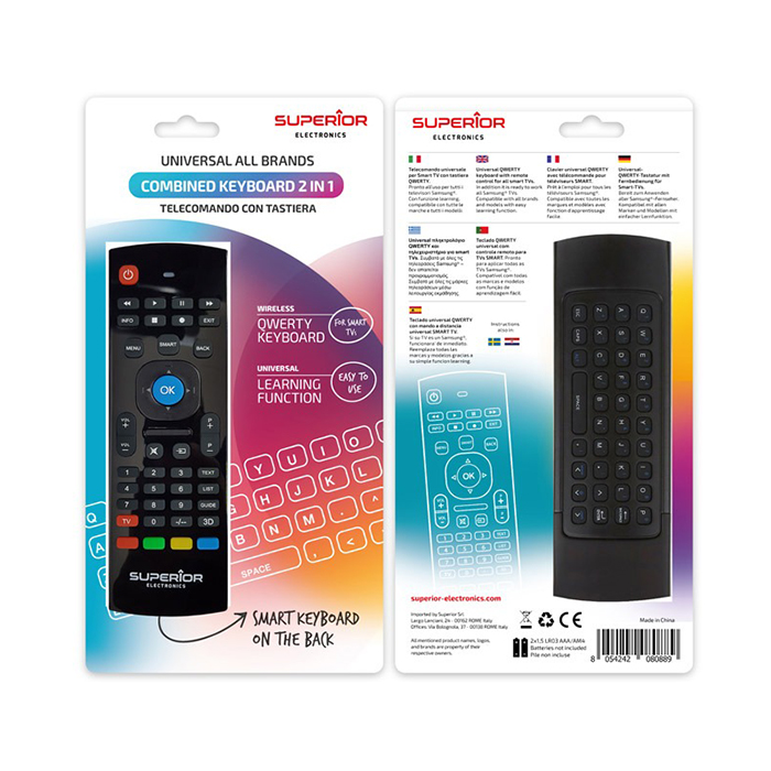 SUPKCB001  Teclado universal QWERTY con mando universal SMART TV