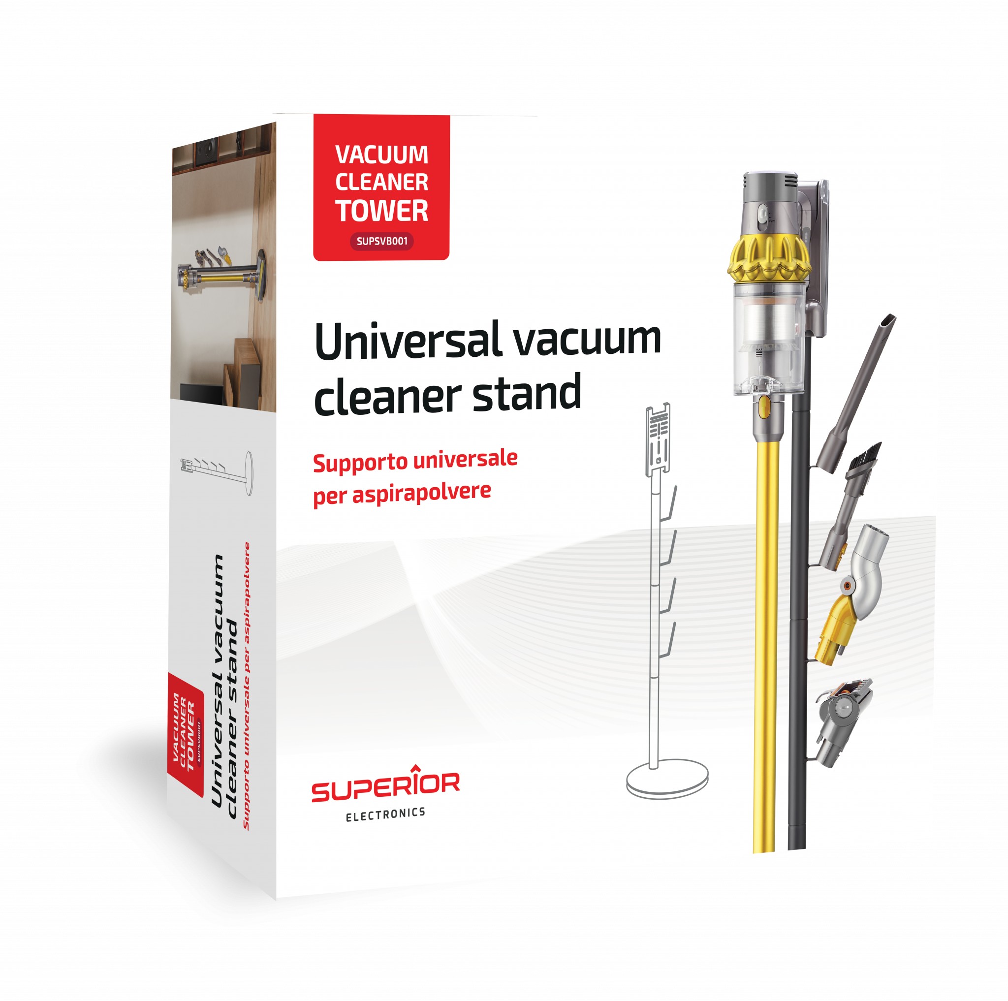 SUPSVB001  Soporte Universal para aspiradora, Gris Antracita Superior
