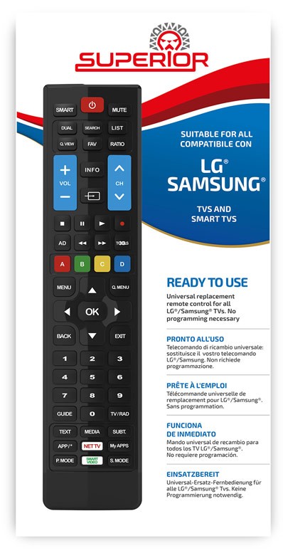 SUPTRB002  Mando para TV  LG-Samsung Smart Listo para su uso, Superior