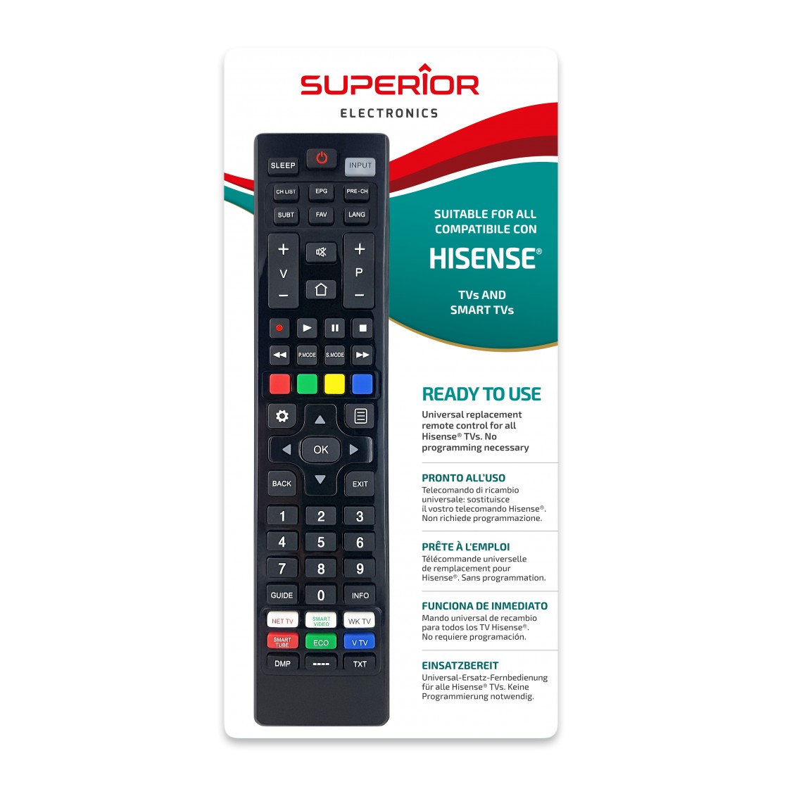 SUPTRB028  Mando para TV  Hisense Smart. Superior