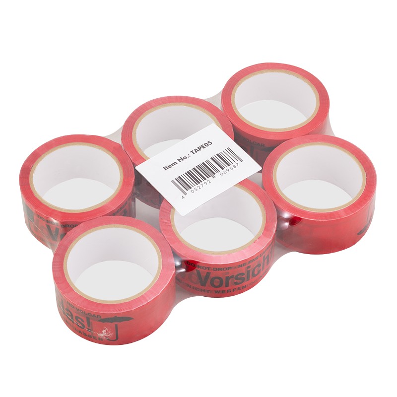 TAPE05  Cinta adhesiva, 48 mm x 66 m, impresión Vorsicht Glas Minima compra 36 paquetes