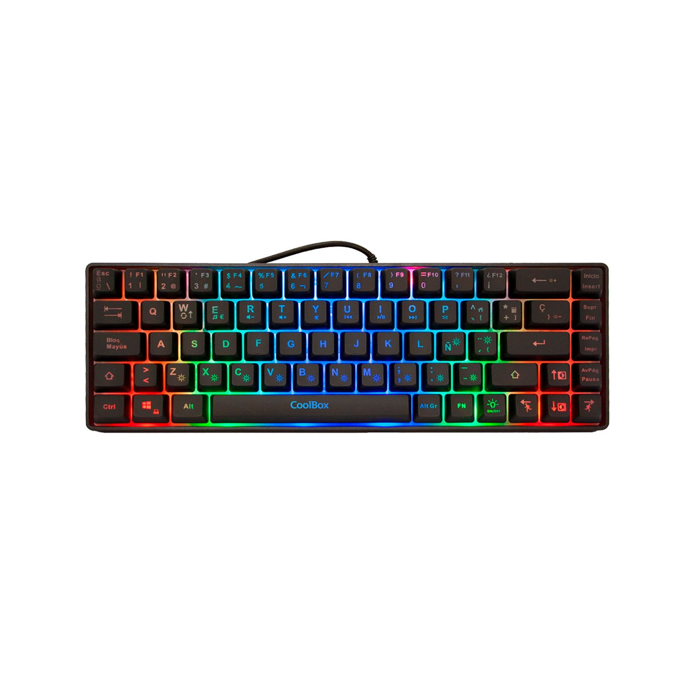 TM065  Teclado mini gaming ILUMINACI&Oacute;N RGB CONEXI&Oacute;N USB  FORMATO COMPACTO TECLAS ANTI-GHOSTING