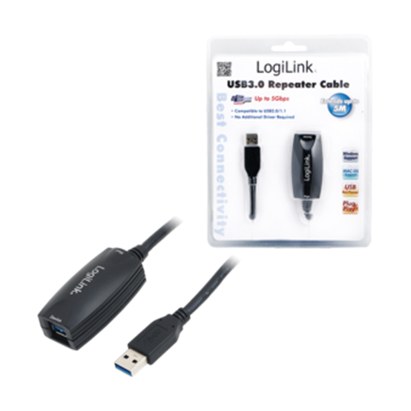 UA0127  Amplificador USB de   5m USB 3.0 Activo MH LogiLink