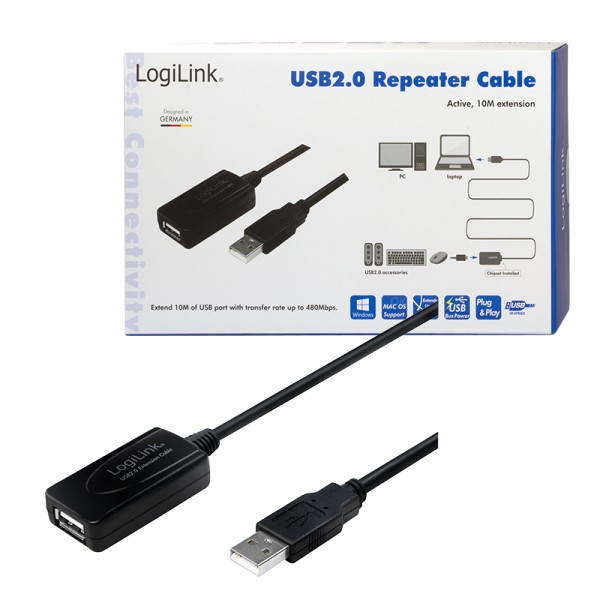UA0143  Amplificador USB de  10m USB 2.0 Activo MH LogiLink