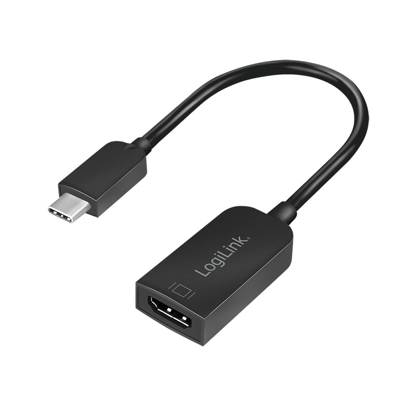 UA0236A  Adaptador USB C Macho a HDMI Hembra   0.15m 4K/30Hz (3840x2160), Negro, Logilink