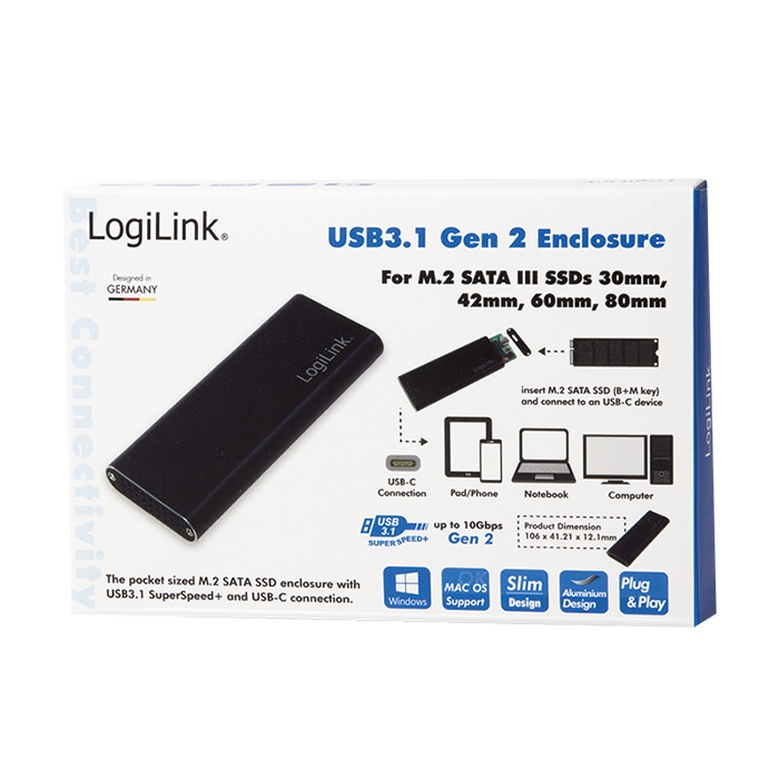 UA0314  Caja Externa USB 3.2 Gen2X1 para Discos M.2 SATA NGFF