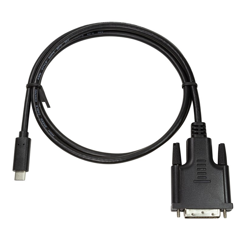 UA0331  Cable USB tipo C, C/Macho a DVI-D/Macho, 1080p, negro, 1,8 m LOGILINK