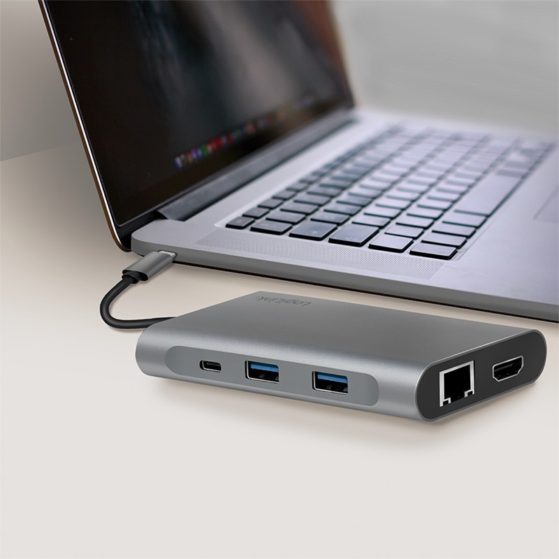 UA0382  Docking USB-C 3.2 Gen1  8 Puertos 100W USB-PD