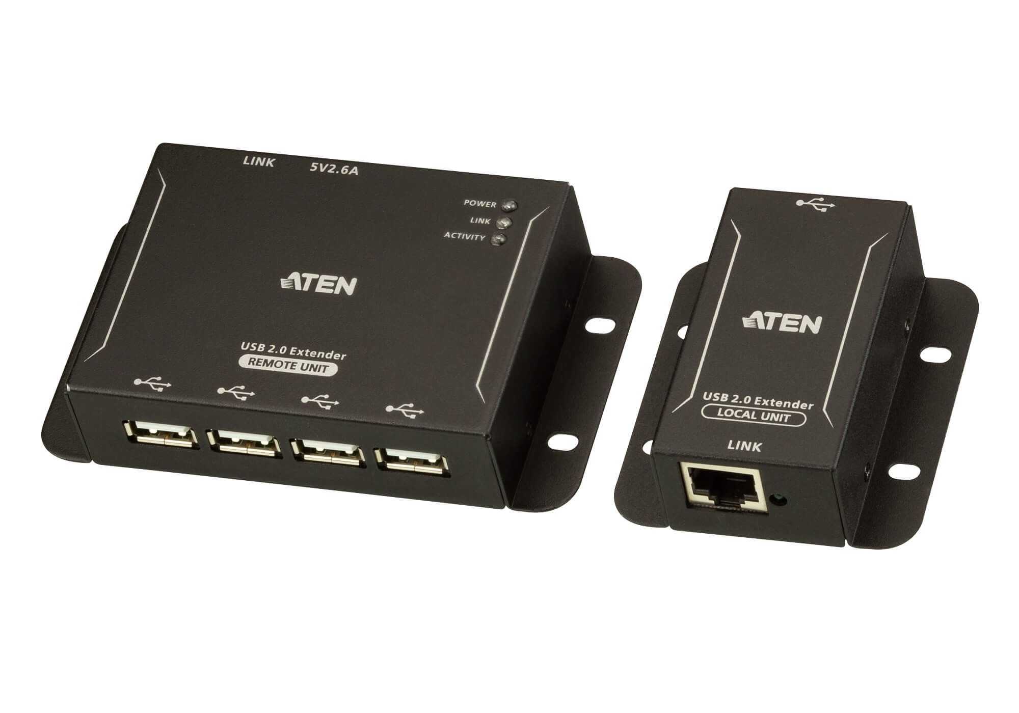UCE3250  Extensor USB 2.0 por Cat 5 con hub de cuatro puertos (hasta 50 m) Formato industrial