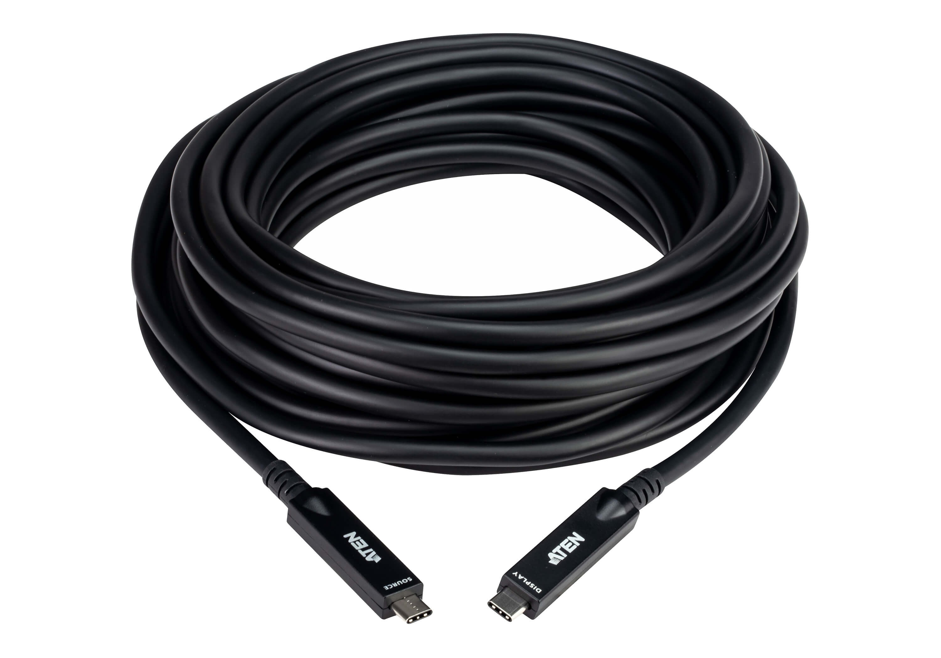 UE3415F  Cable de 15m USB AOC 3.2 Gen2 10Gbps PD60W USB-C Macho a USB-C Macho Negro Video, Datos, Carga ATEN