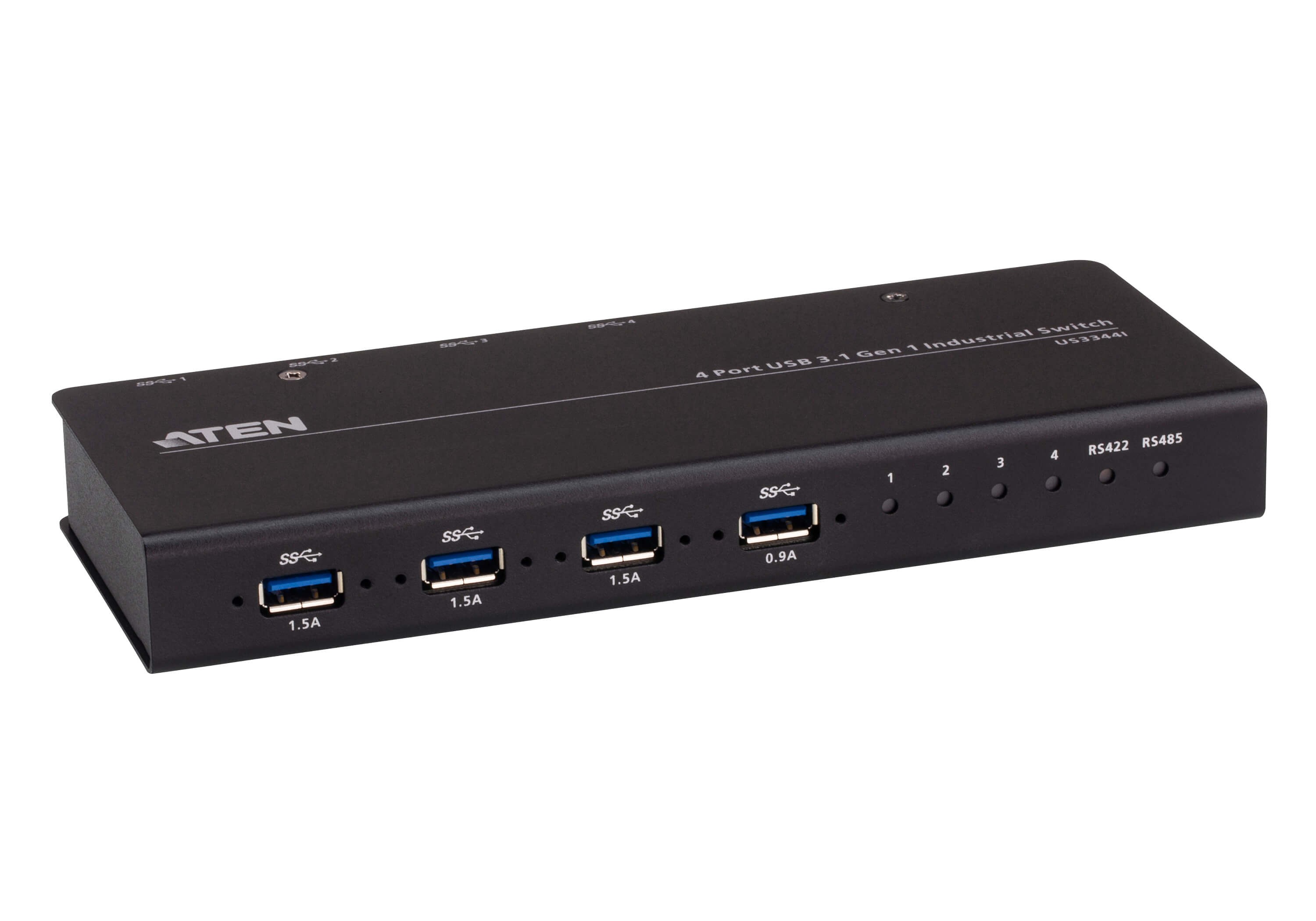 US3344I  Switch de periféricos formato industrial USB 3.2 Gen 1 de 4 x 4 puertos