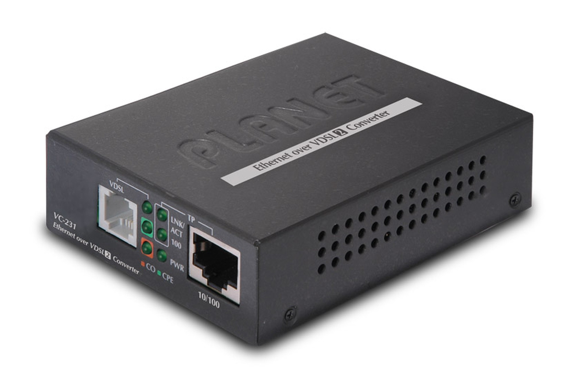 VC-231  PLANET VC-231 convertidor de medio 100 Mbit/s Negro